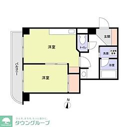 西武池袋線 富士見台駅 徒歩3分の賃貸マンション 1階1LDKの間取り