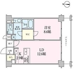 都営三田線 板橋本町駅 徒歩4分の賃貸マンション 4階1LDKの間取り