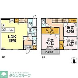 イリス　C棟 C 2階3LDKの間取り