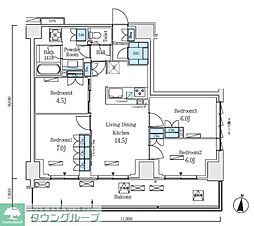 ロイヤルパークス赤羽ノース 3階4LDKの間取り