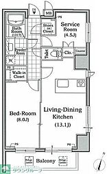 東京メトロ南北線 本駒込駅 徒歩5分の賃貸マンション 13階1SLDKの間取り