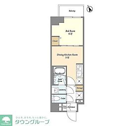 東京メトロ有楽町線 江戸川橋駅 徒歩3分の賃貸マンション 5階1DKの間取り