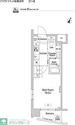 都営三田線 板橋本町駅 徒歩4分の賃貸マンション 2階1Kの間取り
