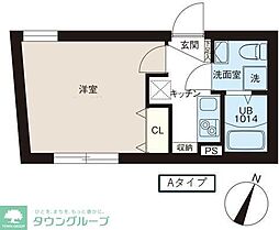 レピュア北池袋駅前レジデンス 4階1Kの間取り
