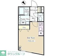 都営三田線 千石駅 徒歩7分の賃貸マンション 2階ワンルームの間取り