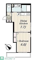 JR山手線 池袋駅 徒歩11分の賃貸マンション 2階1DKの間取り