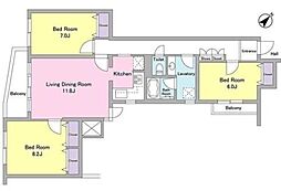 JR山手線 池袋駅 徒歩7分の賃貸マンション 1階3LDKの間取り