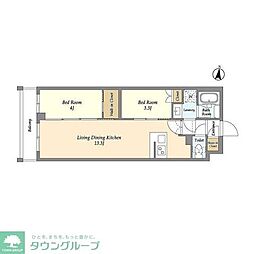 アジールコート練馬中村橋 2LDKの間取図画像