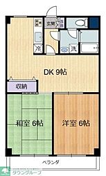 モンシャトーミズハシ 2DKの間取図画像