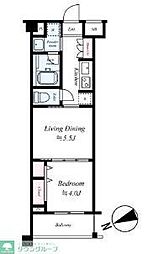 グランフォース富士見台 1DKの間取図画像