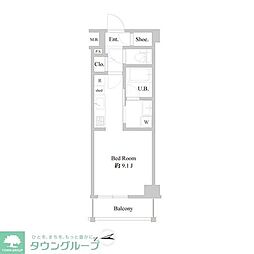 Bシティアパートメントイタバシノース 1Kの間取図画像
