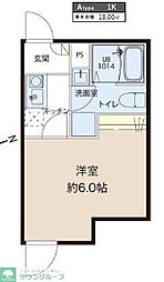 REPURE蓮根レジデンスイースト 1Kの間取図画像
