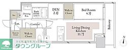 スカイテラス南大塚 1SLDKの間取図画像