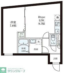 レピュア小石川レジデンスII 1LDKの間取図画像