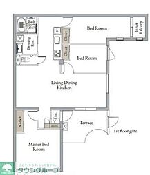 練馬区中村北2丁目マンション 3LDKの間取図画像