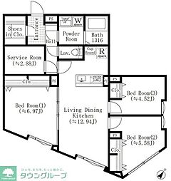 EDIT西池袋 3LDKの間取図画像