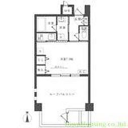 東急大井町線 自由が丘駅 徒歩3分の賃貸マンション 6階ワンルームの間取り