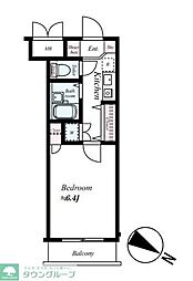東急池上線 御嶽山駅 徒歩3分の賃貸マンション 1階1Kの間取り