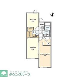 都営浅草線 馬込駅 徒歩4分の賃貸マンション 4階2LDKの間取り