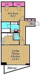 東急田園都市線 桜新町駅 徒歩9分の賃貸マンション 1階1LDKの間取り