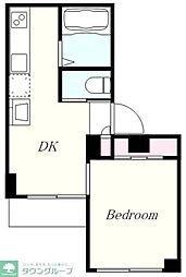 パール馬込 3階1DKの間取り