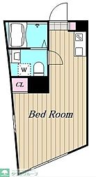 東急目黒線 洗足駅 徒歩9分の賃貸マンション 1階ワンルームの間取り