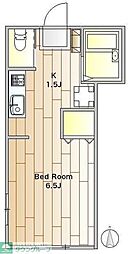 東急東横線 学芸大学駅 徒歩8分の賃貸アパート 1階1Kの間取り