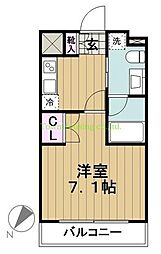 東急大井町線 九品仏駅 徒歩2分の賃貸マンション 4階1Kの間取り