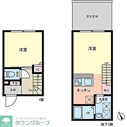 東急東横線 学芸大学駅 徒歩8分の賃貸マンション 1階1LDKの間取り