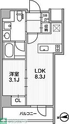 都営浅草線 馬込駅 徒歩5分の賃貸マンション 6階1LDKの間取り