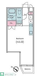 JR山手線 目黒駅 徒歩7分の賃貸マンション 3階ワンルームの間取り