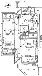 JR山手線 五反田駅 徒歩8分の賃貸マンション 6階1DKの間取り