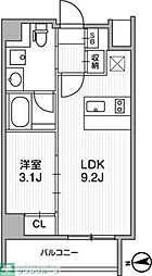 都営浅草線 馬込駅 徒歩5分の賃貸マンション 1階1LDKの間取り