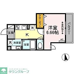 東急世田谷線 三軒茶屋駅 徒歩8分の賃貸アパート 3階1Kの間取り