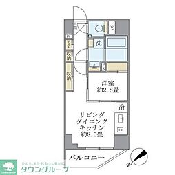 東京メトロ南北線 溜池山王駅 徒歩4分の賃貸マンション 4階1LDKの間取り