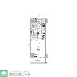 東京メトロ日比谷線 中目黒駅 徒歩13分の賃貸マンション 5階1Kの間取り