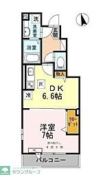 東急大井町線 尾山台駅 徒歩7分の賃貸アパート 1階1DKの間取り