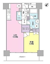 JR山手線 五反田駅 徒歩9分の賃貸マンション 10階1LDKの間取り
