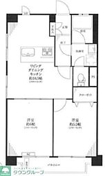 東急東横線 都立大学駅 徒歩6分の賃貸マンション 7階2LDKの間取り