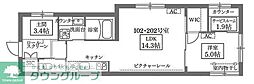 東急東横線 学芸大学駅 徒歩13分の賃貸マンション 2階1SLDKの間取り