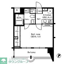 東急東横線 都立大学駅 徒歩4分の賃貸マンション 3階1Kの間取り