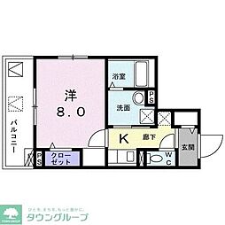 JR京浜東北・根岸線 大森駅 徒歩14分の賃貸マンション 3階1Kの間取り