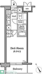 東急田園都市線 用賀駅 徒歩2分の賃貸マンション 4階1Kの間取り