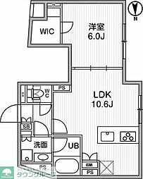 ALTERNA祐天寺 1LDKの間取図画像