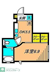 Cortile中延 1DKの間取図画像