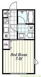 ReveResidencejiyugaoka2 1Kの間取図画像
