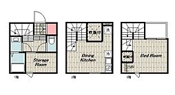 K1-TOWN 1DKの間取図画像