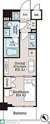 世田谷区三宿1丁目マンション 1DKの間取図画像