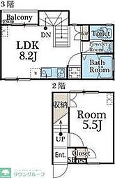 シエスタ五本木 1LDKの間取図画像