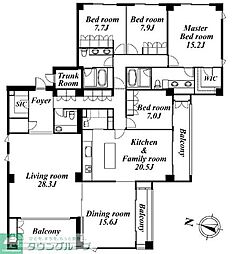 ガーデン碑文谷 4SLDKの間取図画像